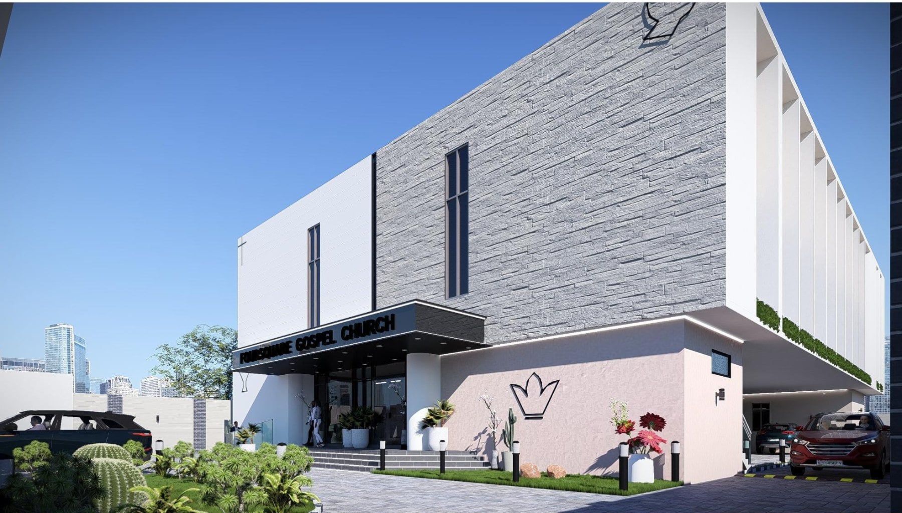 Architectural render of the new Foursquare Ipakodo sanctuary.
